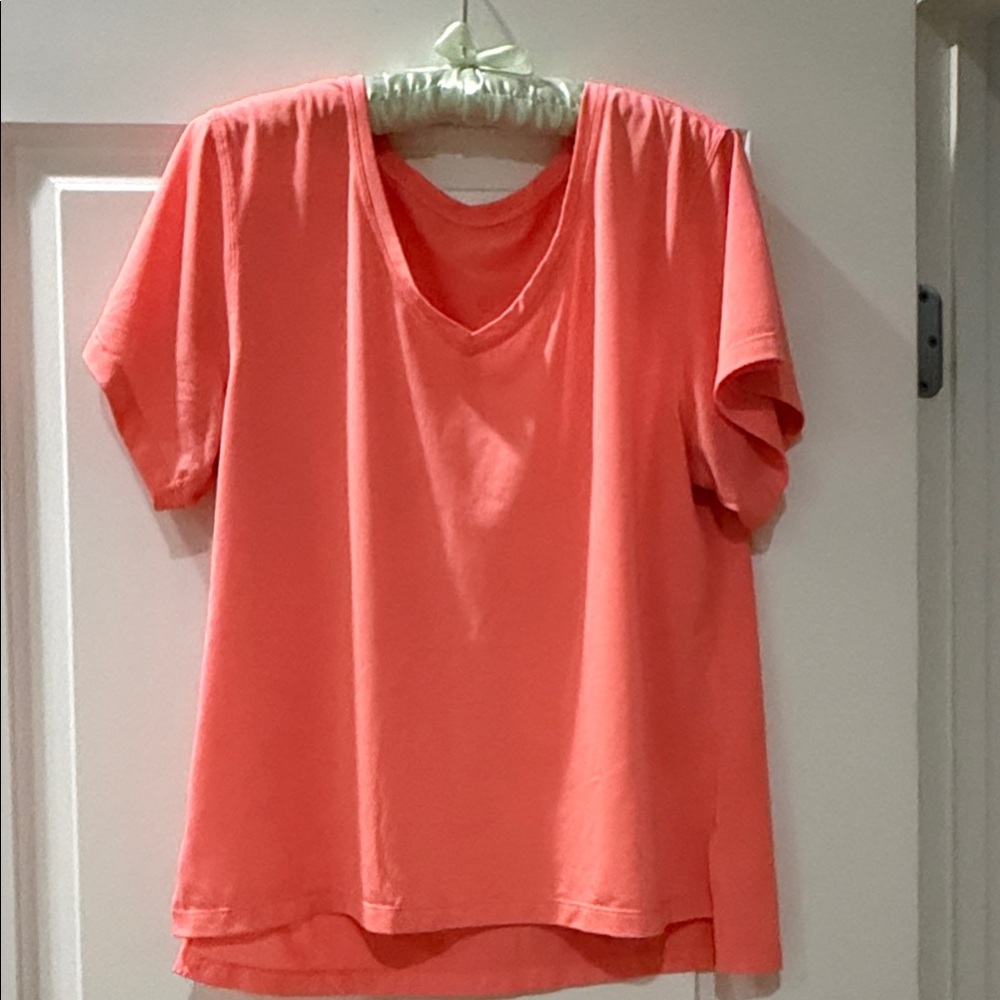 lululemon athletica Coral V-Neck Short Sleeve Tee